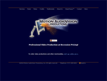 Tablet Screenshot of motionaudiovision.com